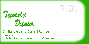 tunde duma business card